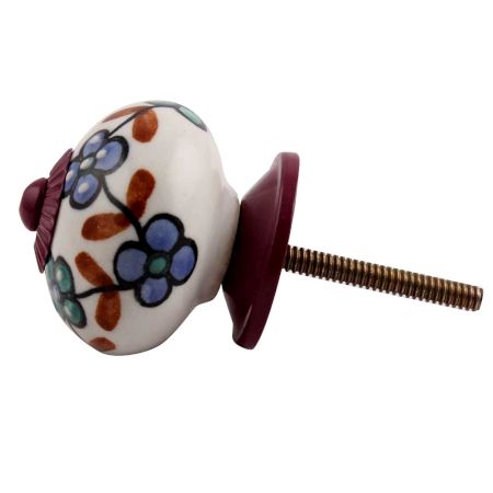 Sea Green Slate Blue Tiny Purple Fitting Ceramic Knob